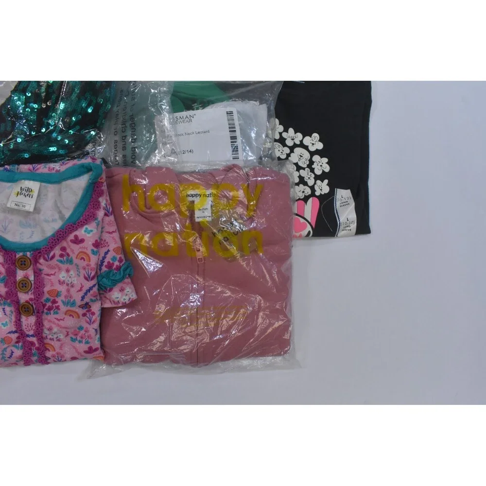 Wholesale Bulk Lot Of 10 Girls Size Large 10/12 Mixed Season Tops Bottoms